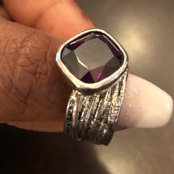 Silpada Silver Ring with Purple Gemstone - Picture 6 of 6